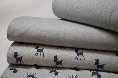 French Terry | Rehkitz schwarz | grau meliert